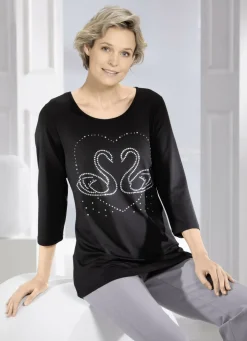 Shirt mit edler Strasszier