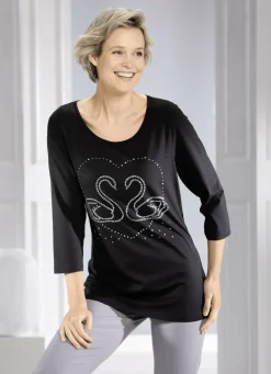 Shirt mit edler Strasszier