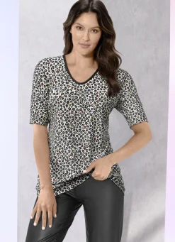 Shirt mit eingefasstem V-Ausschnitt