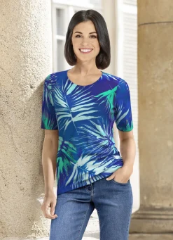 Shirt mit farbbrillantem Palmendessin