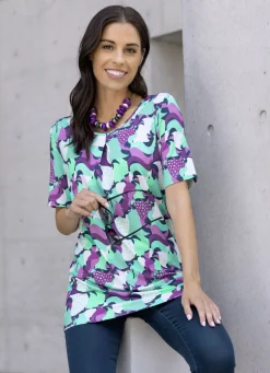 Shirt mit farbbrillantem Allover-Druck