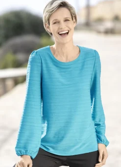 Shirt mit Gummizugabschluss an den Ärmeln