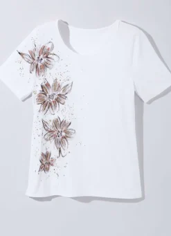Shirt mit handbemaltem Glitzerornament