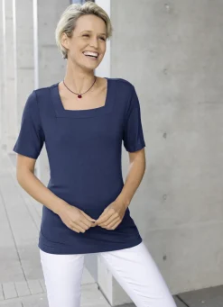 Shirt mit interessantem Halsausschnitt in 3 Farben