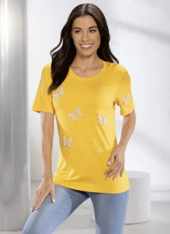 Shirt mit interessanter Perlen- und Strasszier in 2 Farben