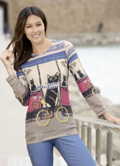 Shirt mit "Katzenmotiv"