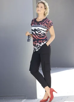 Shirt mit Kontrast-Schriftzug