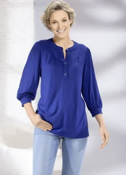 Shirt mit kurzer Knopfleiste in 2 Farben