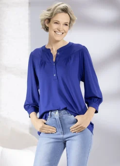 Shirt mit kurzer Knopfleiste in 2 Farben