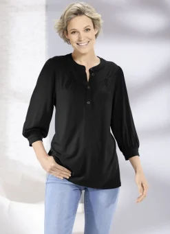 Shirt mit kurzer Knopfleiste in 2 Farben