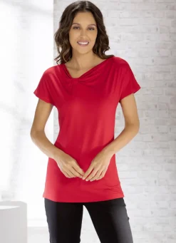 Shirt mit leicht schrägem Halsausschnitt in 2 Farben