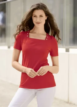 Shirt mit Schmuckknöpfen in 2 Farben