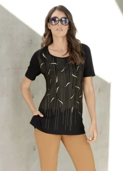 Shirt mit schwarzen Zierplättchen