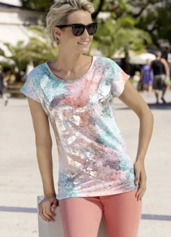 Shirt mit silberfarbenem Foliendruck