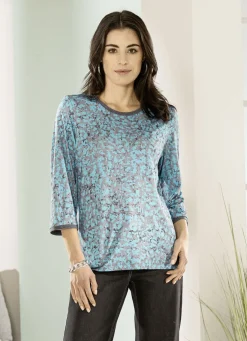 Shirt mit silberfarbenen Zierplättchen