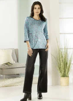 Shirt mit silberfarbenen Zierplättchen