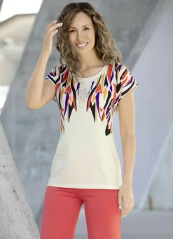 Shirt mit Strass- und Plättchenzier