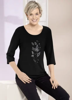 Shirt mit Strasssteinen in 2 Farben