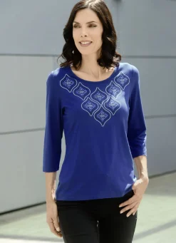 Shirt mit Strasszier im Vorderteil