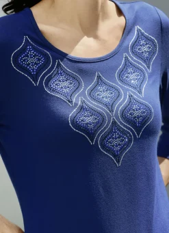 Shirt mit Strasszier im Vorderteil