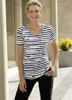 Shirt mit Streifen-Dessin in 2 Farben