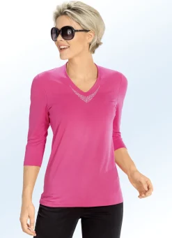 Shirt mit V-Ausschnitt in 5 Farben