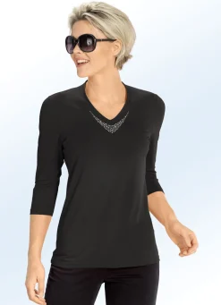 Shirt mit V-Ausschnitt in 5 Farben