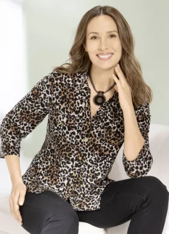 Shirtbluse mit Leo-Print