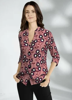 Shirtbluse mit Stehkragen