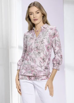 Shirt-Tunika mit aparter Kragenlösung