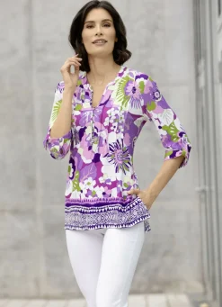 Shirt-Tunika mit Bordüren-Druck