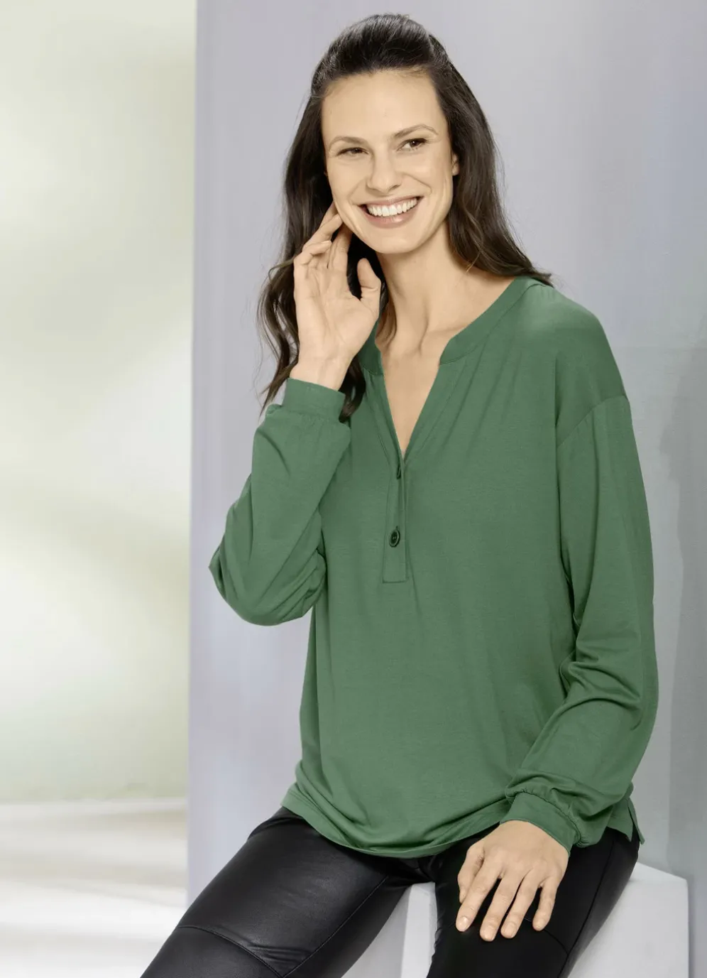 Shirt-Tunika mit Elastan