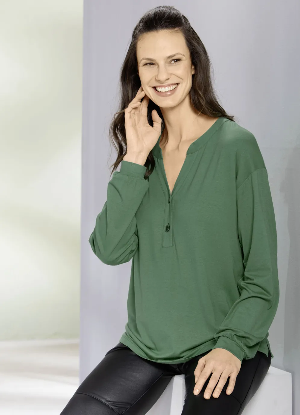 Shirt-Tunika mit Elastan