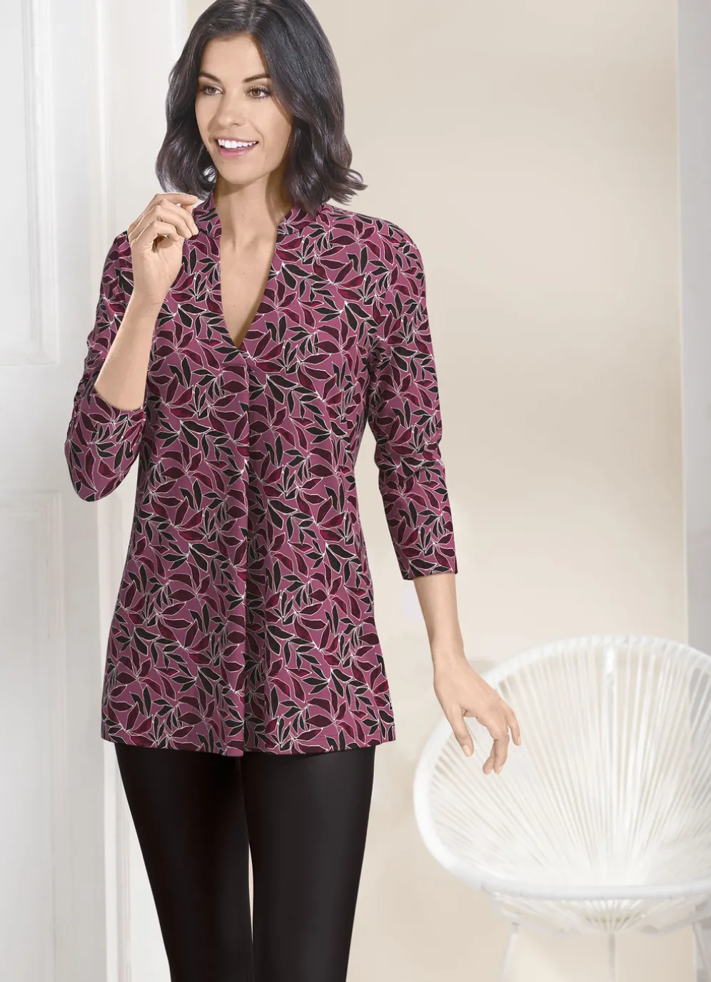 Shirt-Tunika mit farbbrillantem Druck