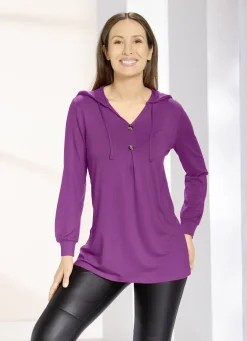 Shirt-Tunika mit Kapuze