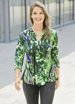 Shirt-Tunika mit Schlingenknopfleiste