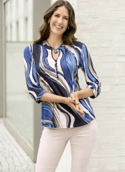 Shirt-Tunika mit Schlingenknopfleiste