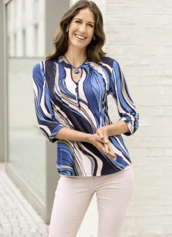 Shirt-Tunika mit Schlingenknopfleiste