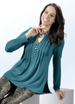 Shirt-Tunika mit Schmuckknopfleiste
