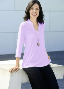 Shirt-Tunika mit Stehkragen