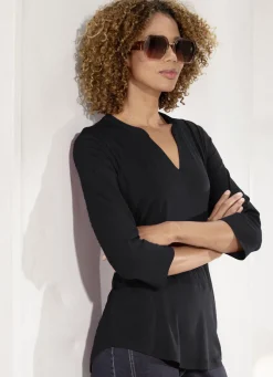 Shirt-Tunika mit Stehkragen