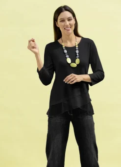 Shirt-Tunika mit Stufen-Volants