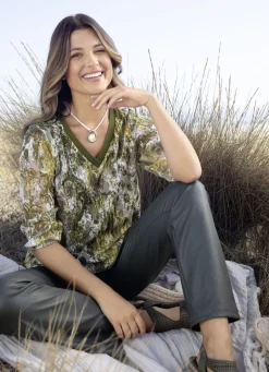 Shirt-Tunika mit V-Ausschnitt