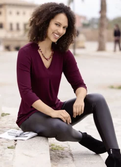 Shirt-Tunika mit V-Ausschnitt