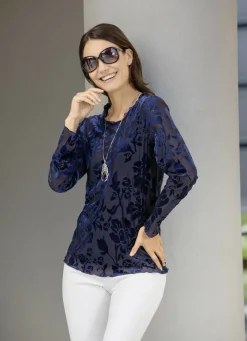 Shirt-Tunika mit Volant-Besatz