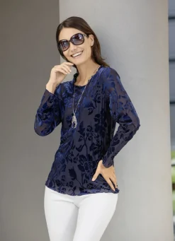 Shirt-Tunika mit Volant-Besatz