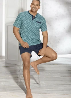 Shorty mit Knopfleiste und Brusttasche / nachhaltiger Baumwollanbau