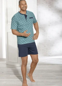 Shorty mit Knopfleiste und Brusttasche / nachhaltiger Baumwollanbau