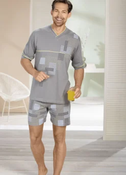 Shorty mit V-Ausschnitt und Druckmotiv