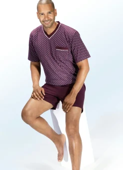 Shorty mit V-Ausschnitt und Brusttasche